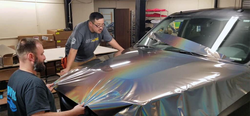 vinyl installation car wrap Precision Window Tinting