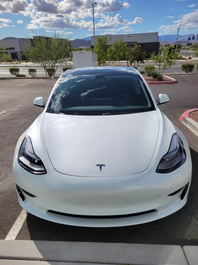 Ceramic automotive window tint on Tesla Model 3 in Las Vegas